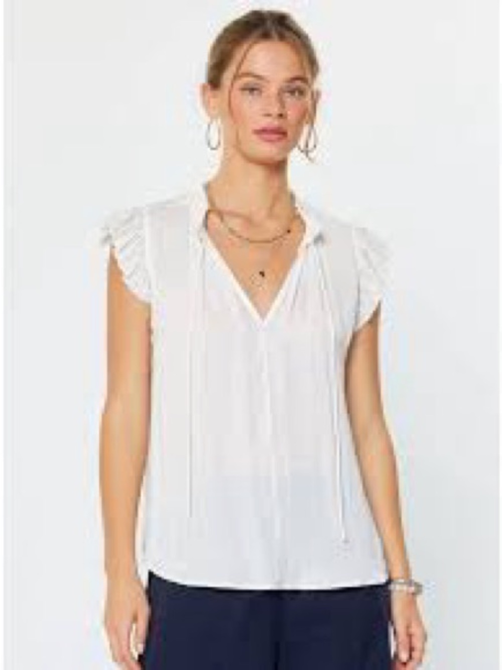 Current Air Margot Pleated Sleeve Blouse Women’s Small